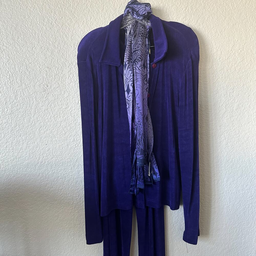 Vintage 90s Purple 4 Piece Women's Pant Suit Set The Travel Collection NEW - MED